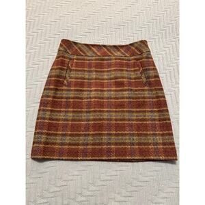 Talbots orange tweed skirt size petite 8